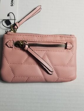 NWT SONOMA PUFFED PINK ZIPPER SMALL WALLET